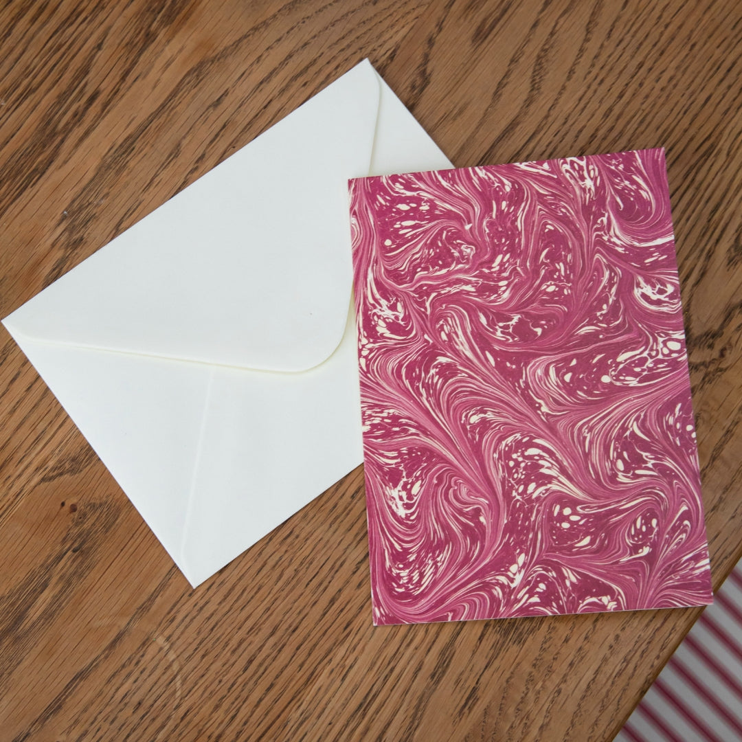 Marbled Greetings Card - Carragheen Claret