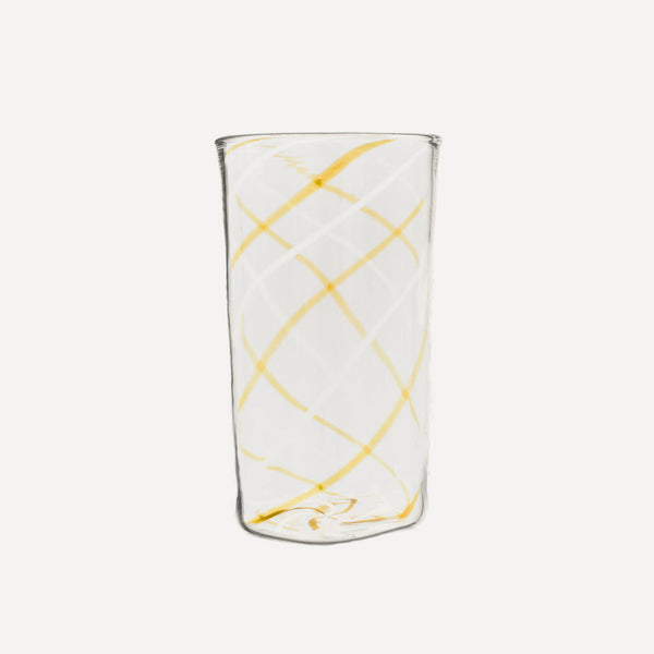 Issy Granger Amber and White Swirl Highball Glass