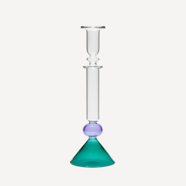 Martini Glass Candlestick - Teal