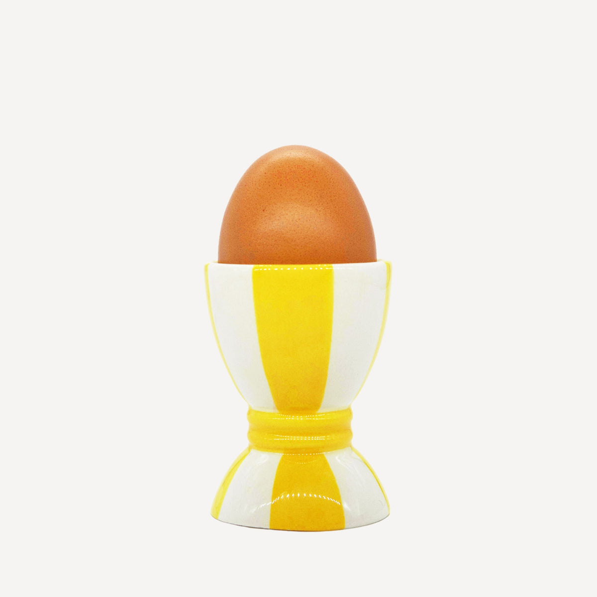 Yellow striped egg cup 