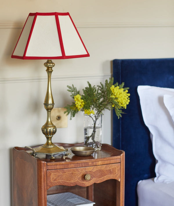 Issy Granger Red Trim Hexagon Lampshade Shade