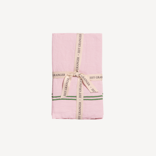 Issy Granger Pink Double Piped Linen Napkins Set of Four