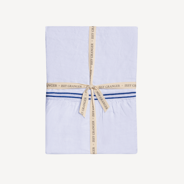 Issy Granger White Double Piped Linen Tablecloth